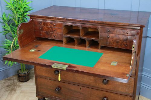 fig 5. Antique George III Flame Mahogany Secretaire Chest of 4 Drawers C1790 -1800