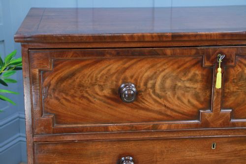 fig 7. Antique George III Flame Mahogany Secretaire Chest of 4 Drawers C1790 -1800