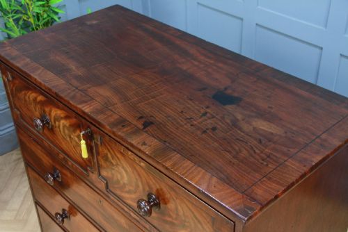 fig 10. Antique George III Flame Mahogany Secretaire Chest of 4 Drawers C1790 -1800