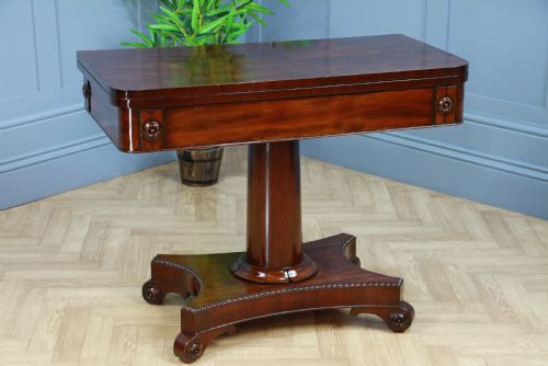 Antique Regency Mahogany Fold Over Tea Table Restored Georgian C1830