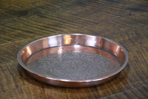 Antique Edwardian Polished Copper Small Tray Serving Platter