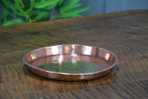 fig 1. Antique Edwardian Polished Copper Small Tray Serving Platter