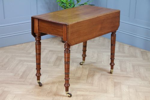 Original Antique Edwardian Solid Walnut Drop Leaf Pembroke Dining Table C1890