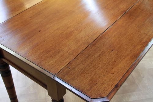 fig 4. Original Antique Edwardian Solid Walnut Drop Leaf Pembroke Dining Table C1890