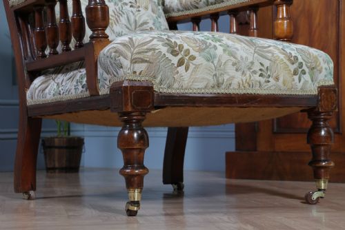 fig 1. Antique Late Victorian Carved Mahogany Fireside Gents Armchair C1890