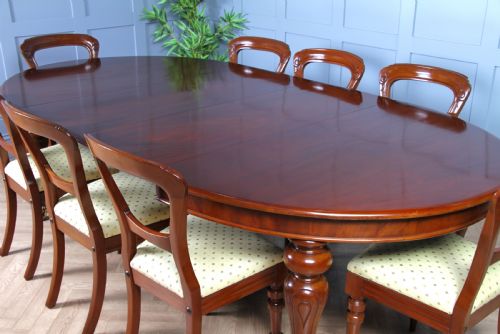 fig 7. Antique Victorian Solid Mahogany Grand Wind Out 2 Leaf Dining Table and 8 Chairs