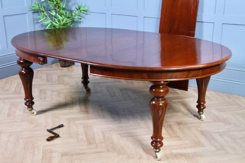 fig 9. Antique Victorian Solid Mahogany Grand Wind Out 2 Leaf Dining Table and 8 Chairs