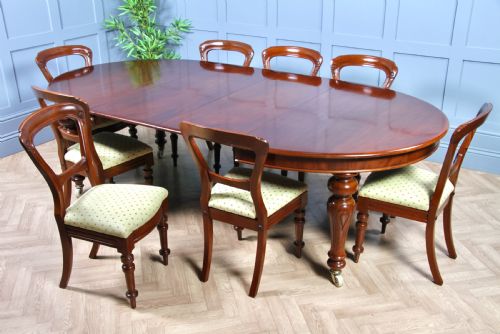 fig 2. Set of 8 Antique Victorian Mahogany Crown Balloon Back Dining Chairs Carved Restored C1870