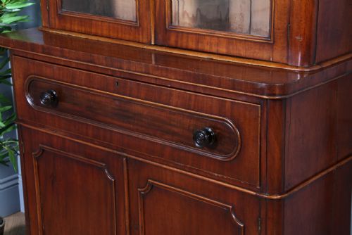fig 6. Antique Victorian Mahogany Glazed Secretaire Bookcase Cupboard C1870