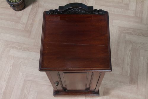 fig 2. Antique Edwardian Carved Solid Mahogany Bedside Cupboard