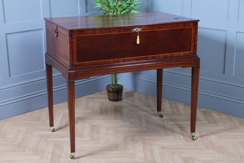 Georgian John Broadwood Mahogany Inlaid Secretaire Desk