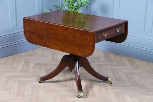 Antique Original Georgian Mahogany Pembroke Pedestal Dining Table