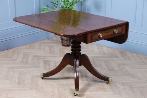 fig 2. Antique Original Georgian Mahogany Pembroke Pedestal Dining Table