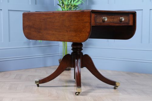 fig 4. Antique Original Georgian Mahogany Pembroke Pedestal Dining Table