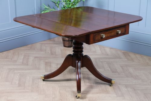 fig 6. Antique Original Georgian Mahogany Pembroke Pedestal Dining Table