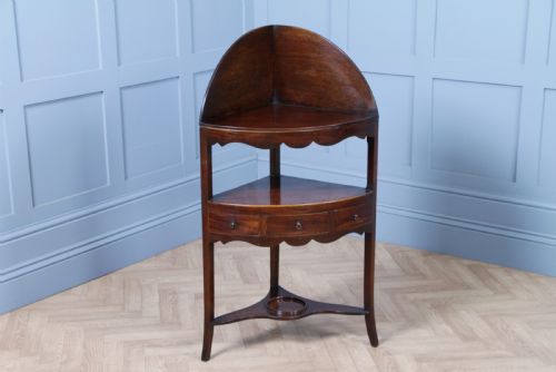 fig 2. Antique Georgian Mahogany Inlaid Corner Occasional Table