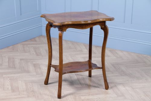 Original Antique Solid Light Oak Plant Lamp Side Table Occasional C1910
