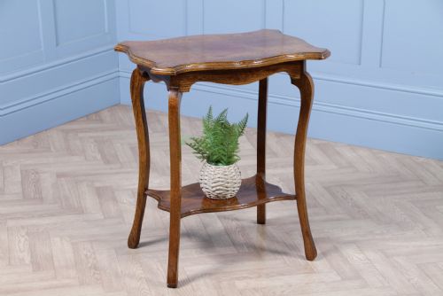 fig 2. Original Antique Solid Light Oak Plant Lamp Side Table Occasional C1910
