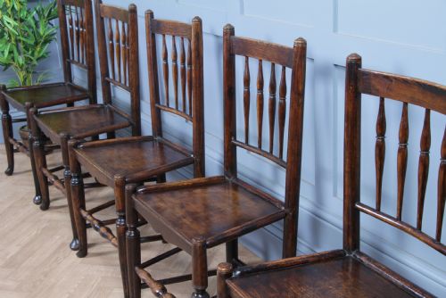 fig 2. Set of 5 Antique Georgian George III Country Made Primitive Dining Chairs C1800