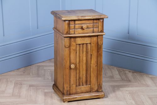 Antique Edwardian Stripped Pine Bedside Cupboard