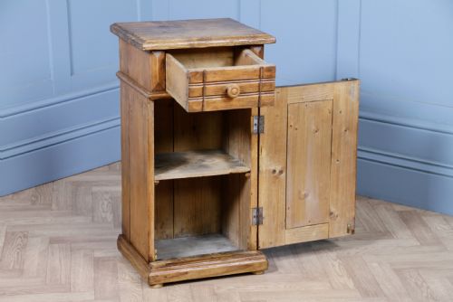 fig 1. Antique Edwardian Stripped Pine Bedside Cupboard