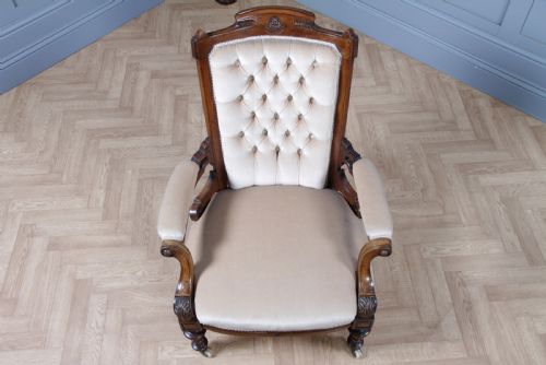 ANTIQUE VICTORIAN WALNUT CARVED 2 PIECE SALON SUITE SOFA CHAIR UPHOLSTERED C1870 - ADDITIONAL PHOTO 23