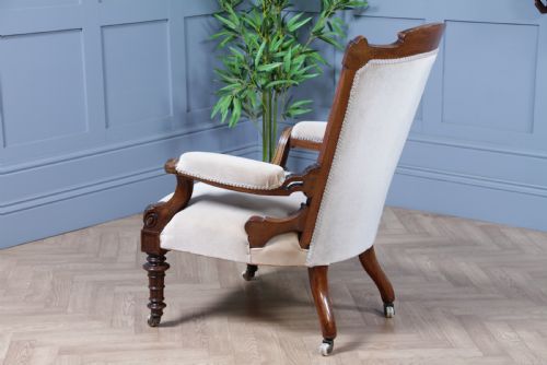 ANTIQUE VICTORIAN WALNUT CARVED 2 PIECE SALON SUITE SOFA CHAIR UPHOLSTERED C1870 - ADDITIONAL PHOTO 26