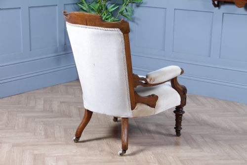 ANTIQUE VICTORIAN WALNUT CARVED 2 PIECE SALON SUITE SOFA CHAIR UPHOLSTERED C1870 - ADDITIONAL PHOTO 27