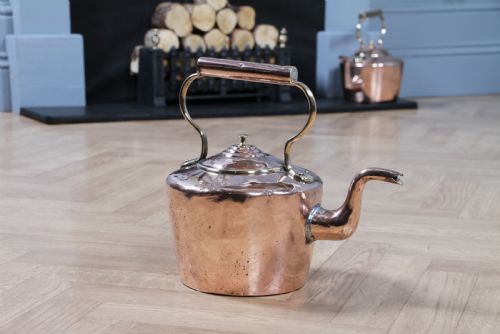 ORIGINAL ANTIQUE GEORGE III LARGE POLISHED COPPER BRASS KETTLE C1800 - ADDITIONAL PHOTO 4