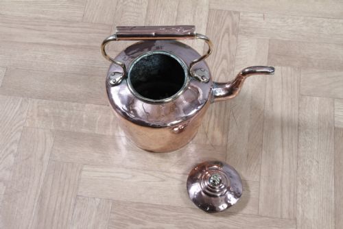 ORIGINAL ANTIQUE GEORGE III LARGE POLISHED COPPER BRASS KETTLE C1800 - ADDITIONAL PHOTO 9