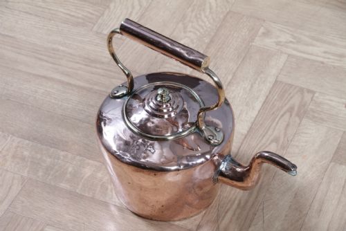 ORIGINAL ANTIQUE GEORGE III LARGE POLISHED COPPER BRASS KETTLE C1800 - ADDITIONAL PHOTO 10