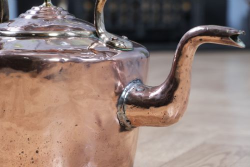 ORIGINAL ANTIQUE GEORGE III LARGE POLISHED COPPER BRASS KETTLE C1800 - ADDITIONAL PHOTO 11