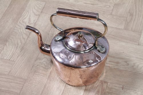 ORIGINAL ANTIQUE GEORGE III LARGE POLISHED COPPER BRASS KETTLE C1800 - ADDITIONAL PHOTO 6