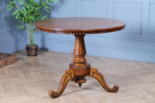 fig 1. Victorian Aesthetic Movement Geometric Oak Tilt Top Round Breakfast Dining Table