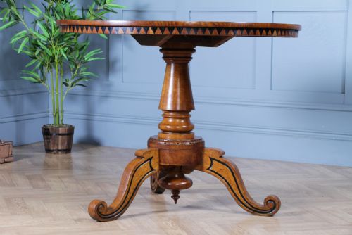 fig 2. Victorian Aesthetic Movement Geometric Oak Tilt Top Round Breakfast Dining Table