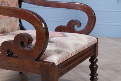 ANTIQUE ORIGINAL VICTORIAN UPHOLSTERED MAHOGANY FIRESIDE EASY ARM CHAIR - ADDITIONAL PHOTO 19