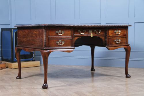 ANTIQUE GEORGIAN SOLID MAHOGANY PARTNERS DESK QUEEN ANNE CHIPPENDALE STYLE C1800 - ADDITIONAL PHOTO 1