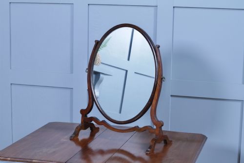 Antique Edwardian Oval Mahogany Dressing Table Toilet Swing Mirror Sheraton Cheval C1900