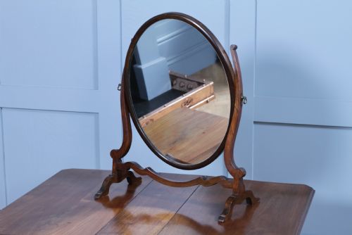 fig 2. Antique Edwardian Oval Mahogany Dressing Table Toilet Swing Mirror Sheraton Cheval C1900