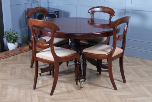 fig 2. Antique Regency Solid Mahogany Grand Tilt Top Round Dining Table Fully Restored