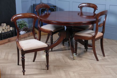 fig 1. Set of 4 Antique Early Victorian Carved Crown Back Mahogany Dining Chairs C1840