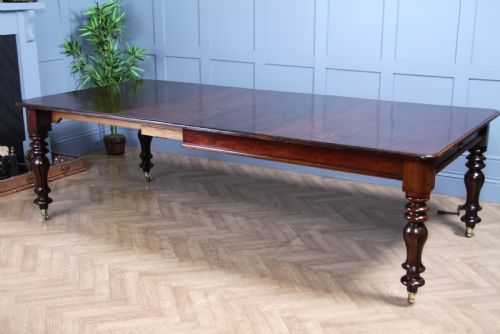 fig 4. Antique Early Victorian Solid Mahogany Grand Wind Out 2 Leaf Dining Table C1840