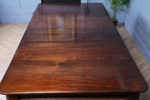 fig 6. Antique Early Victorian Solid Mahogany Grand Wind Out 2 Leaf Dining Table C1840