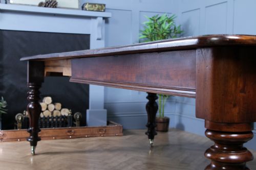 fig 7. Antique Early Victorian Solid Mahogany Grand Wind Out 2 Leaf Dining Table C1840