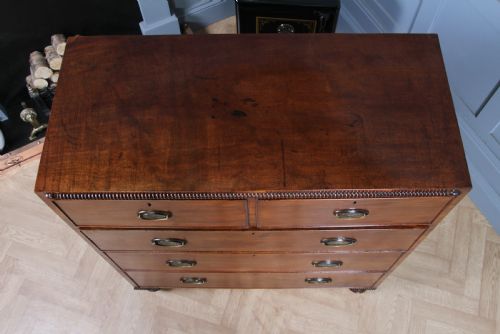 ORIGINAL ANTIQUE WILLIAM IV FIDDLE BACK MAHOGANY COMPACT CHEST OF 5 DRAWERS 1830 - ADDITIONAL PHOTO 7