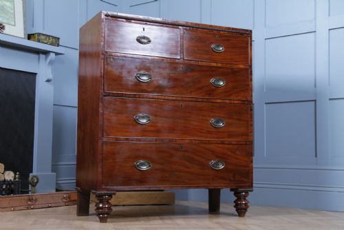 ORIGINAL ANTIQUE WILLIAM IV FIDDLE BACK MAHOGANY COMPACT CHEST OF 5 DRAWERS 1830 - ADDITIONAL PHOTO 21