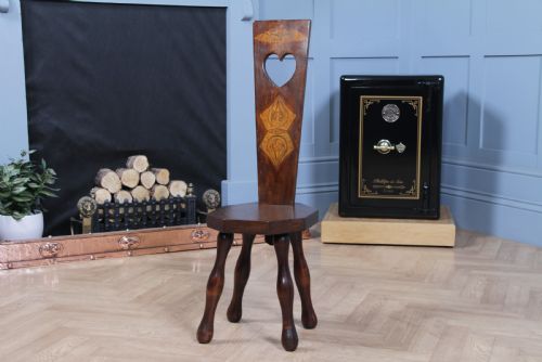 Antique Edwardian Arts & Crafts Fruitwood Small Spinning Chair Stool C1900
