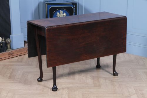 ORIGINAL ANTIQUE GEORGIAN SOLID MAHOGANY DROP LEAF QUEEN ANNE DINING TABLE C1840 - ADDITIONAL PHOTO 3