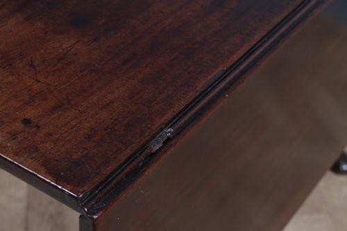 ORIGINAL ANTIQUE GEORGIAN SOLID MAHOGANY DROP LEAF QUEEN ANNE DINING TABLE C1840 - ADDITIONAL PHOTO 7