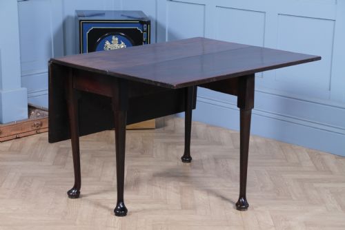 ORIGINAL ANTIQUE GEORGIAN SOLID MAHOGANY DROP LEAF QUEEN ANNE DINING TABLE C1840 - ADDITIONAL PHOTO 11